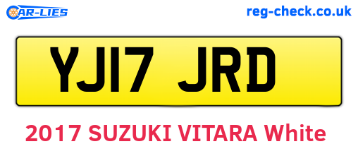 YJ17JRD are the vehicle registration plates.