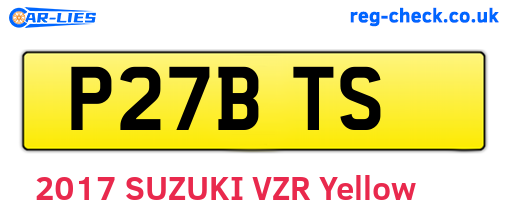P27BTS are the vehicle registration plates.