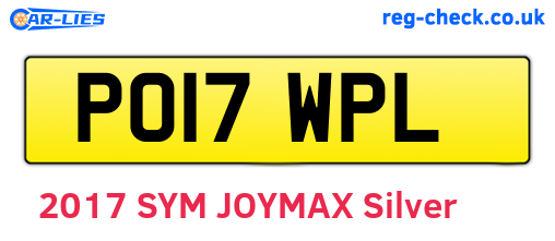 PO17WPL are the vehicle registration plates.