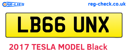 LB66UNX are the vehicle registration plates.