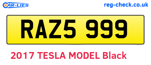 RAZ5999 are the vehicle registration plates.