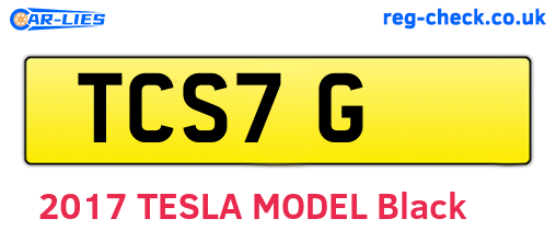 TCS7G are the vehicle registration plates.