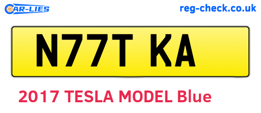 N77TKA are the vehicle registration plates.
