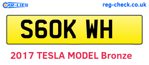 S60KWH are the vehicle registration plates.