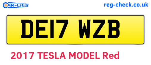 DE17WZB are the vehicle registration plates.