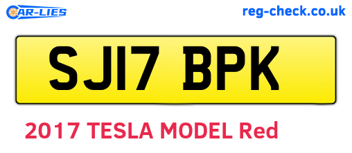 SJ17BPK are the vehicle registration plates.