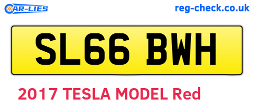 SL66BWH are the vehicle registration plates.