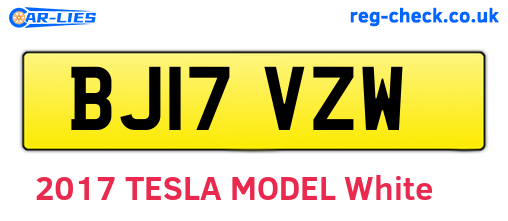 BJ17VZW are the vehicle registration plates.