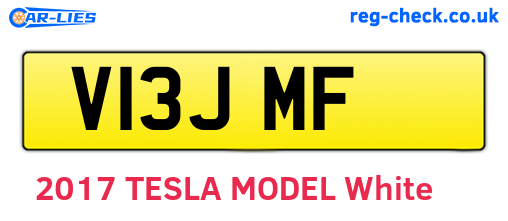 V13JMF are the vehicle registration plates.