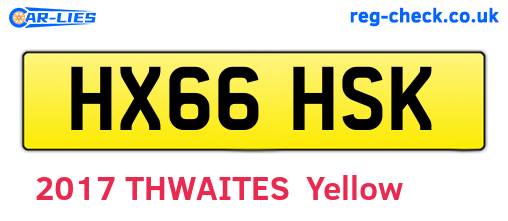 HX66HSK are the vehicle registration plates.