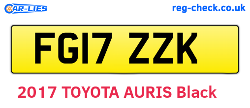 FG17ZZK are the vehicle registration plates.