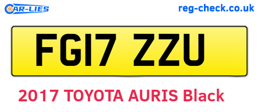 FG17ZZU are the vehicle registration plates.
