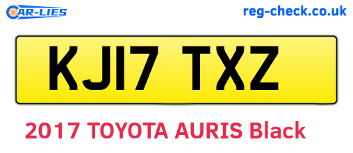 KJ17TXZ are the vehicle registration plates.