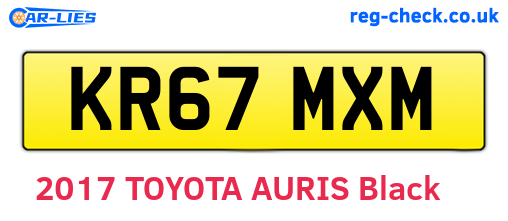 KR67MXM are the vehicle registration plates.