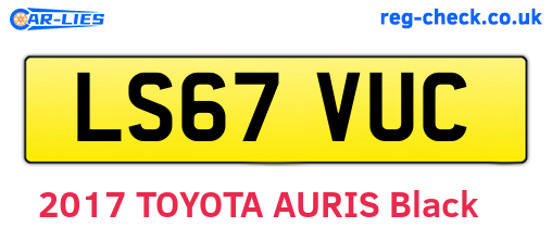 LS67VUC are the vehicle registration plates.
