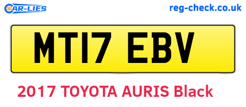 MT17EBV are the vehicle registration plates.
