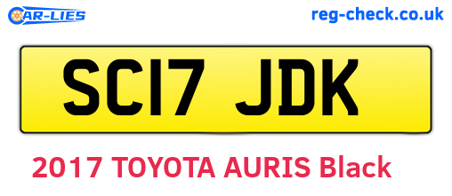 SC17JDK are the vehicle registration plates.