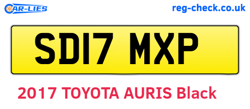 SD17MXP are the vehicle registration plates.