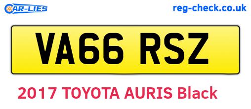 VA66RSZ are the vehicle registration plates.