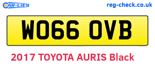 WO66OVB are the vehicle registration plates.