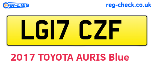 LG17CZF are the vehicle registration plates.