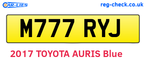 M777RYJ are the vehicle registration plates.