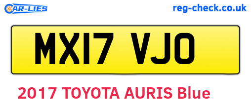 MX17VJO are the vehicle registration plates.