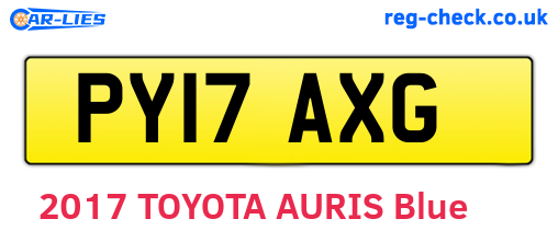 PY17AXG are the vehicle registration plates.