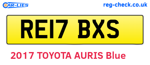 RE17BXS are the vehicle registration plates.