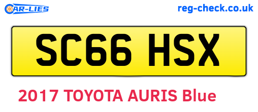 SC66HSX are the vehicle registration plates.