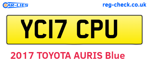 YC17CPU are the vehicle registration plates.
