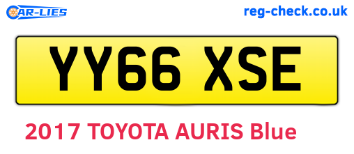 YY66XSE are the vehicle registration plates.