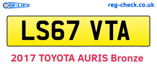 LS67VTA are the vehicle registration plates.