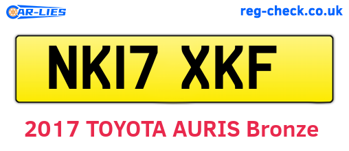 NK17XKF are the vehicle registration plates.