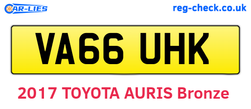VA66UHK are the vehicle registration plates.