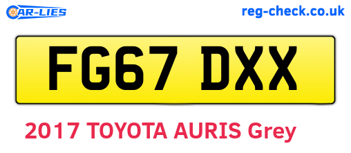 FG67DXX are the vehicle registration plates.