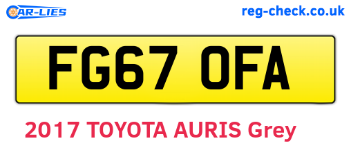 FG67OFA are the vehicle registration plates.