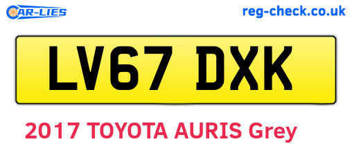 LV67DXK are the vehicle registration plates.