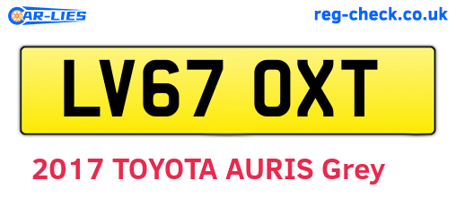 LV67OXT are the vehicle registration plates.