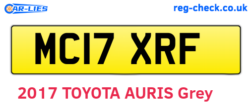 MC17XRF are the vehicle registration plates.
