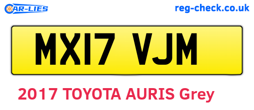 MX17VJM are the vehicle registration plates.