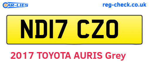 ND17CZO are the vehicle registration plates.