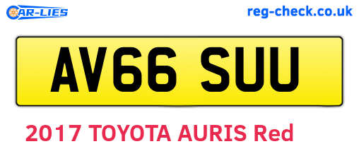 AV66SUU are the vehicle registration plates.
