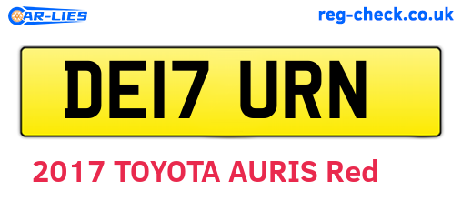 DE17URN are the vehicle registration plates.