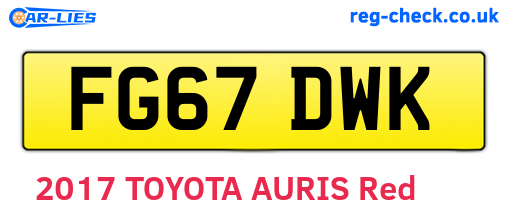 FG67DWK are the vehicle registration plates.
