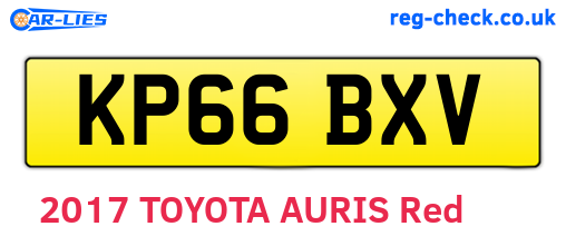 KP66BXV are the vehicle registration plates.