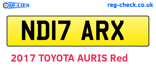 ND17ARX are the vehicle registration plates.