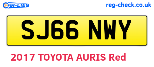 SJ66NWY are the vehicle registration plates.