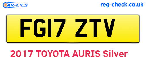 FG17ZTV are the vehicle registration plates.