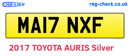MA17NXF are the vehicle registration plates.